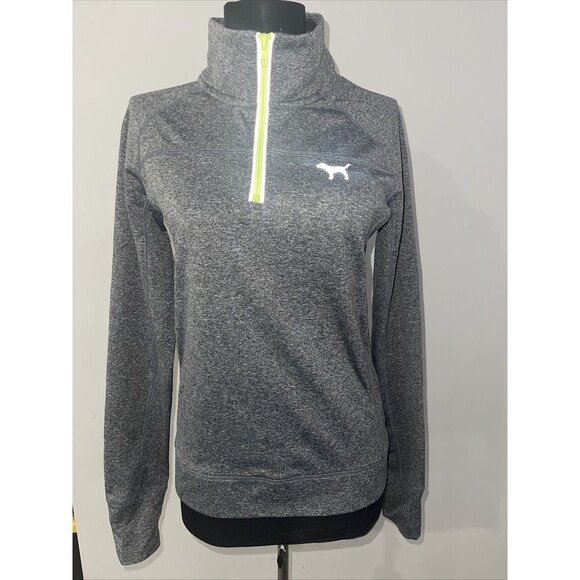 PINK by Victoria Secret 1/4 zip PULLOVER With Thumb holes Size S - Picture 1 of 16